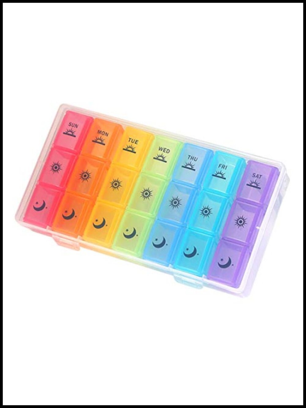 7 Day Pill Organizer 3 Times a Day BPA-Free Travel Pill Box Case